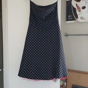 Ruby Rox Black and White Polka Dot Strapless Dress